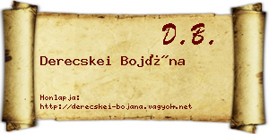 Derecskei Bojána névjegykártya